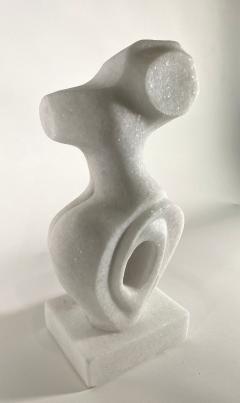  EVELYNE BRADER FRANK Melanie Swiss Modern White Marble Abstract Sculpture Evelyne Brader - 2829692