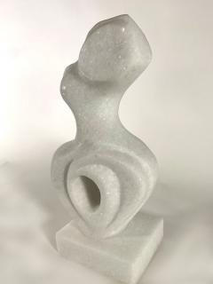  EVELYNE BRADER FRANK Melanie Swiss Modern White Marble Abstract Sculpture Evelyne Brader Frank - 4602211