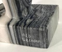  EVELYNE BRADER FRANK Mini 89 Swiss Modern Zebra Marble Abstract Sculpture Evelyne Brader Frank - 4613587