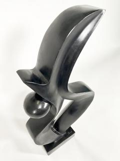  EVELYNE BRADER FRANK Swiss Modern Black Basalt Abstract Sculpture Evelyne Brader Frank Angoona  - 4602191