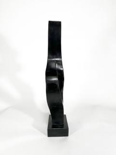  EVELYNE BRADER FRANK Swiss Modern Black Basalt Abstract Sculpture Evelyne Brader Frank Angoona  - 4602195
