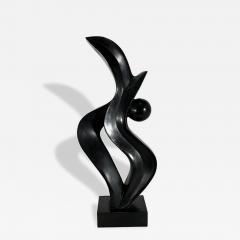  EVELYNE BRADER FRANK Swiss Modern Black Basalt Abstract Sculpture Evelyne Brader Frank Angoona  - 4604667