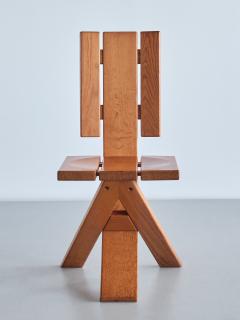  Eb nisterie Seltz Sculptural Set of Four Eb nisterie Seltz Dining Chairs in Oak France 1970s - 3346962