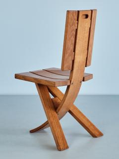  Eb nisterie Seltz Sculptural Set of Four Eb nisterie Seltz Dining Chairs in Oak France 1970s - 3346964