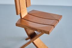  Eb nisterie Seltz Sculptural Set of Four Eb nisterie Seltz Dining Chairs in Oak France 1970s - 3346965