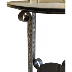  Edgar Brandt Art Deco Edgar Brandt Style Wrought Iron Black Marble Tulip Side Table 1 of 2 - 4663933