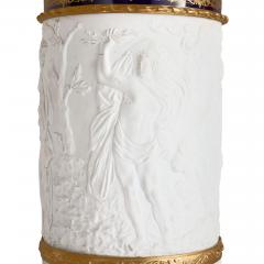  Edme Samson et Cie Antique French pair of ormolu mounted bisque porcelain pedestals - 4467105