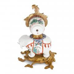  Edme Samson et Cie Antique Samson porcelain and ormolu Chinoiserie elephant clock - 3392399