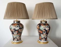  Edme Samson et Cie Pair of Samson Imari Lamps Mallett London - 1405342