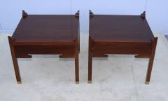  Edmond J Spence Edmond J Spence Single Drawer Walnut End Tables - 4356433