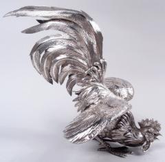  Edward Barnard Sons Pair of Barnard Barnyard Sterling Silver Fancy Fowl 1965 - 3987083