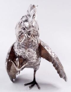  Edward Barnard Sons Pair of Barnard Barnyard Sterling Silver Fancy Fowl 1965 - 3987087