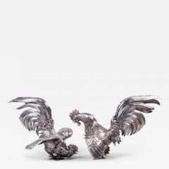 Edward Barnard Sons Pair of Barnard Barnyard Sterling Silver Fancy Fowl 1965 - 3988564