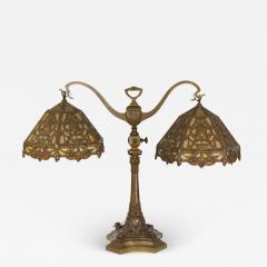  Edward F Caldwell Co Caldwell Lighting American Victorian Caldwell Bronze Double Student Lamp - 1447383