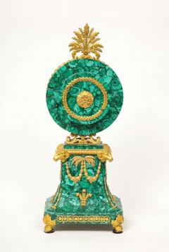  Edward F Caldwell Co Caldwell Lighting Edward F Caldwell An Extremely Fine and Rare Ormolu Mounted Malachite Clock - 2138286