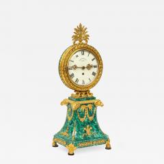  Edward F Caldwell Co Caldwell Lighting Edward F Caldwell An Extremely Fine and Rare Ormolu Mounted Malachite Clock - 2139256