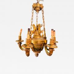  Edward F Caldwell Co Caldwell Lighting MAGNIFICIENT ANTIQUE DORE BRONZE CHERUB AND LION HEAD CHANDELIER - 4412701