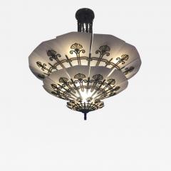  Edward F Caldwell Co Caldwell Lighting MONUMENTAL ART DECO TRIPLE TIER CHANDELIER - 2094045