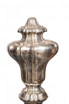  Edward F Caldwell Co Caldwell Lighting Pair Of Silvered Brass Andirons Attributed To E F Caldwell - 4524463