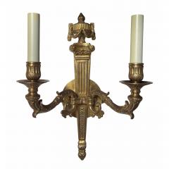  Edward F Caldwell Co Caldwell Lighting Pair of 19c Style Neoclassical Two Light Wall Sconces - 4715786