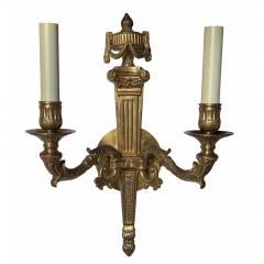  Edward F Caldwell Co Caldwell Lighting Pair of 19c Style Neoclassical Two Light Wall Sconces - 4715787