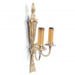  Edward F Caldwell Co Caldwell Lighting Pair of English Georgian Silver Plate Wall Sconces - 1444292