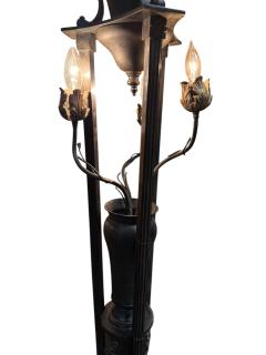  Edward F Caldwell Co Caldwell Lighting SUPERB PAIR OF PATINATED BRONZE FIGURAL BRASS RAM HEAD NEOCLASSICAL TORCHIERES - 4439071