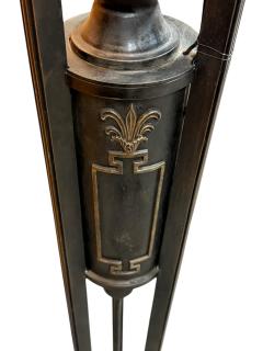  Edward F Caldwell Co Caldwell Lighting SUPERB PAIR OF PATINATED BRONZE FIGURAL BRASS RAM HEAD NEOCLASSICAL TORCHIERES - 4439073