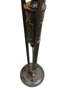  Edward F Caldwell Co Caldwell Lighting SUPERB PAIR OF PATINATED BRONZE FIGURAL BRASS RAM HEAD NEOCLASSICAL TORCHIERES - 4439077