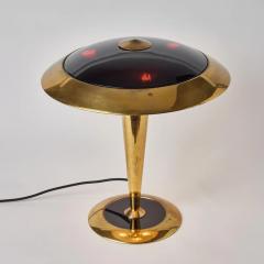  Egoluce Rare Egoluce Brass Glass Table Lamp with Original Manufacturers Label - 2563058