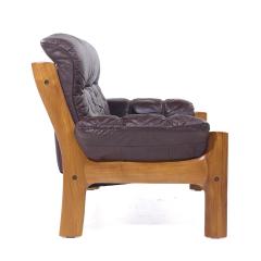  Ekornes ASA Ekornes Mid Century Danish Teak Leather Loveseat - 4479149