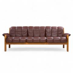  Ekornes ASA Ekornes Mid Century Norwegian Teak and Leather Montana Sofa - 4384426