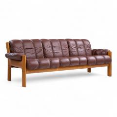  Ekornes ASA Ekornes Mid Century Norwegian Teak and Leather Montana Sofa - 4384429