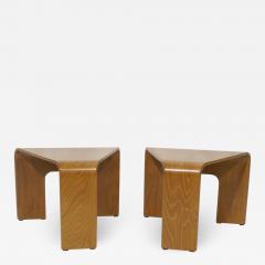  Ekornes ASA Pair of EKORNES wedge Tables Flat molded wood form - 2158247