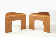  Ekornes ASA Pair of EKORNES wedge Tables Flat molded wood form - 2165303