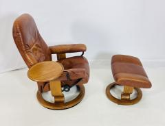  Ekornes Stressless Consul Lounge Chair Ottoman With Tray by Ekornes Stressless Norway 1980s - 4122845