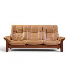  Ekornes Stressless Ekornes Stressless Mid Century Buckingham Leather Reclining Sofa - 4683840