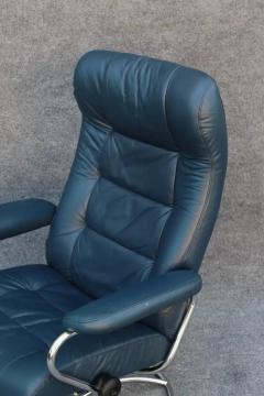  Ekornes Stressless Ekornes Stressless Stressless Lounge Chair Ottoman Navy Blue Leather Steel - 3321971