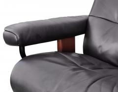  Ekornes Stressless Mid Century Ekornes Stressless Brown Leather Recliner or Lounge Ottoman Medium - 2896839