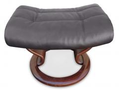 Ekornes Stressless Mid Century Ekornes Stressless Brown Leather Recliner or Lounge Ottoman Medium - 2896865