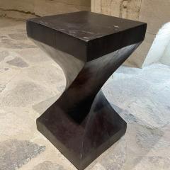  Elan Atelier Sculptural French Style Club Stool in Solid Mahogany Block Modern Twist 1970s - 2142489