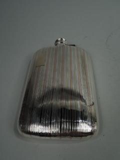  Elgin American Mfg Co Antique American Art Deco Sterling Silver 14k Gold Flask - 3762073