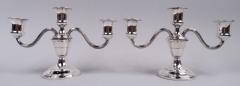  Elgin Silversmith Co Pair of American Traditional Sterling Silver 3 Light Candelabra - 4150385