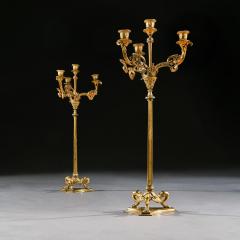  Elkington Co ELEGANT PAIR OF 19TH CENTURY GILT BRASS CANDELABRA BY ELKINGTON CO - 1840546