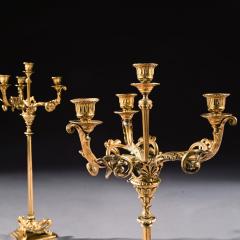  Elkington Co ELEGANT PAIR OF 19TH CENTURY GILT BRASS CANDELABRA BY ELKINGTON CO - 1840548