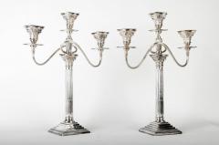  Elkington Co Pair of Antique Three Arms Silver Plate Elkington Candelabra - 70590