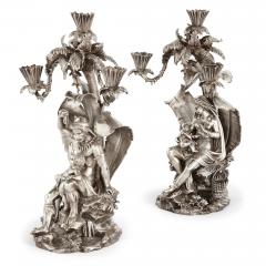  Elkington Co Pair of figural candelabra by Elkington Mason Co - 1577296