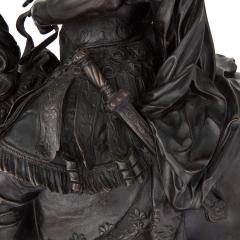  Elkington Co Very large antique English bronze sculpture of Louis XIV by Elkington Co - 4397781