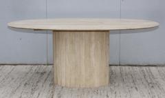  Ello Furniture Co 1970s Italian Travertine Oval Dining Table Attributed To Ello - 1354057