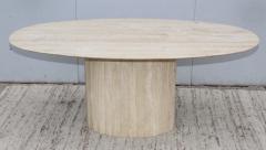  Ello Furniture Co 1970s Italian Travertine Oval Dining Table Attributed To Ello - 1354060